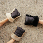 BINIBAMBA Milk, Noir and Toast Sheepskin Buggy mittens