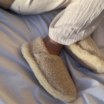 BINIBAMBA two tone peanut and milk snuggle women's slippers