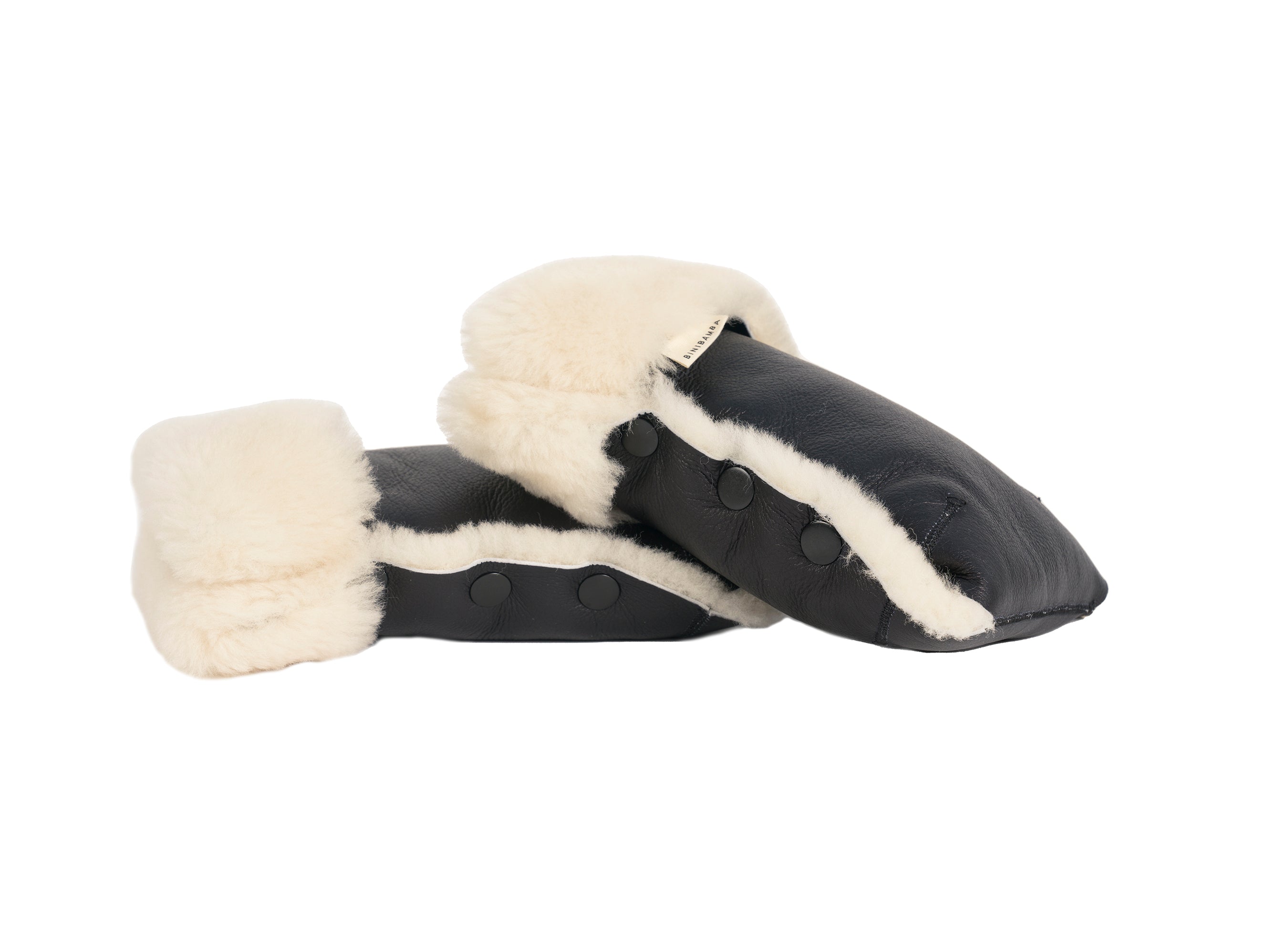 BINIBAMBA Coated Leather Buggy Mittens for a pram