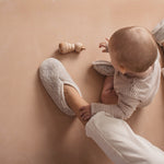 merino wool slippers for women in grey with leather soles, also available for babies