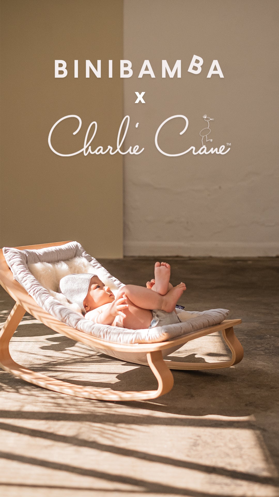 Milk Levo Charlie Crane Rocker Sheepskin Liner by BINIBAMBA