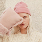 rose pink sheepskin buggy gloves by binibamba