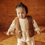 baby wear Binibamba brown merino wool gilet