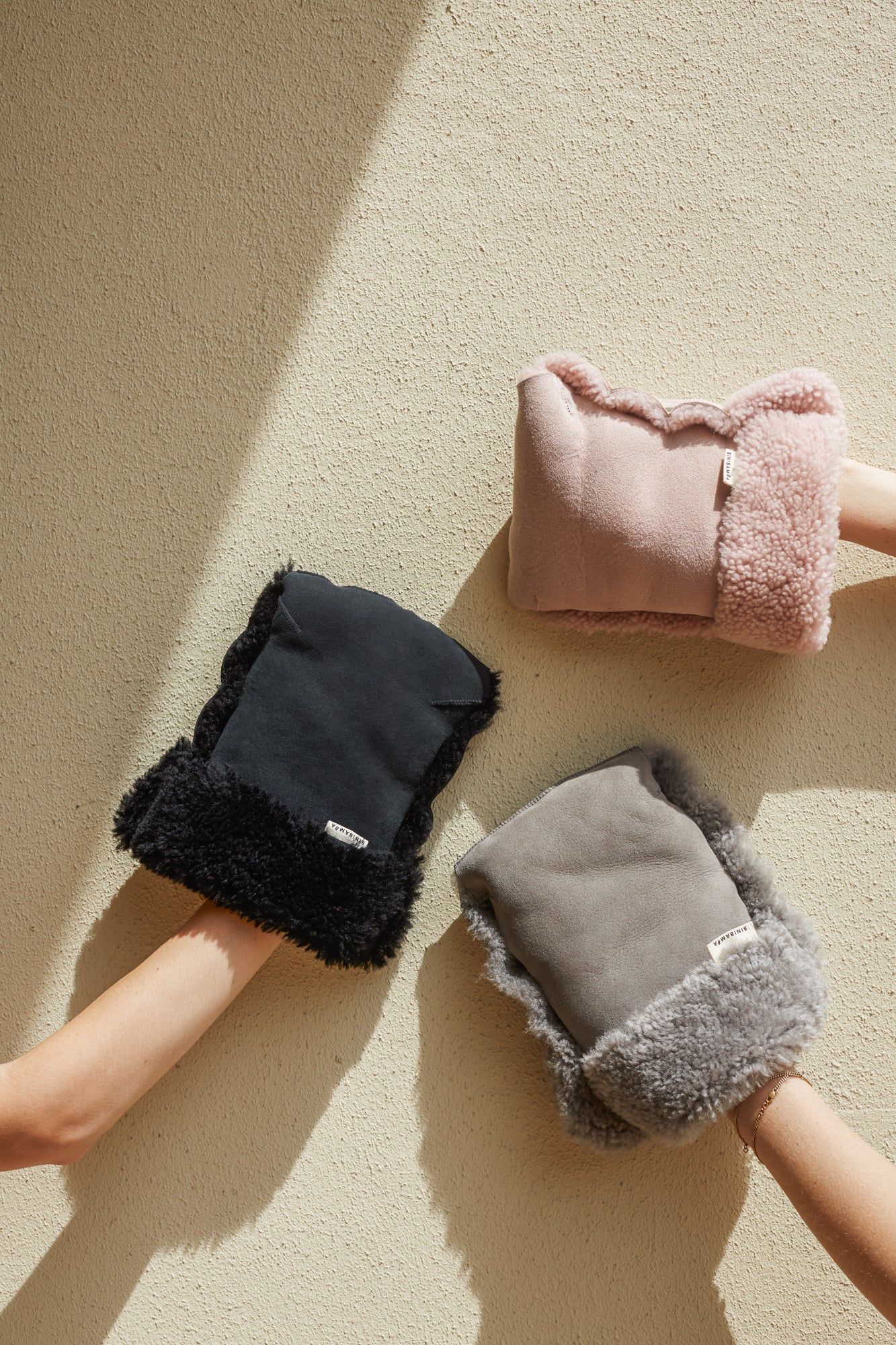 sheepskin buggy mittens by binibamba