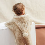 Harrods exclusive winter snugglesuit romper for babies in neutral peanut wool