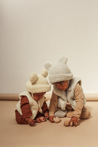 BINIBAMBA teddy hat in cloud grey for babies