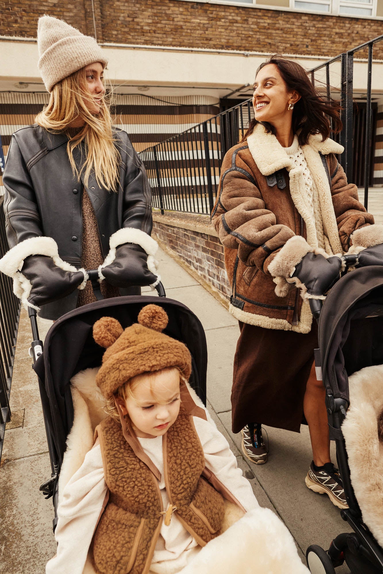 BINIBAMBA Coated universal Fit Sheepskin Buggy Mittens