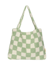 Load image into Gallery viewer, NEW! STUDIO NOOS X BINI PISTACHIO CHEQUERBOARD TEDDY MOM BAG