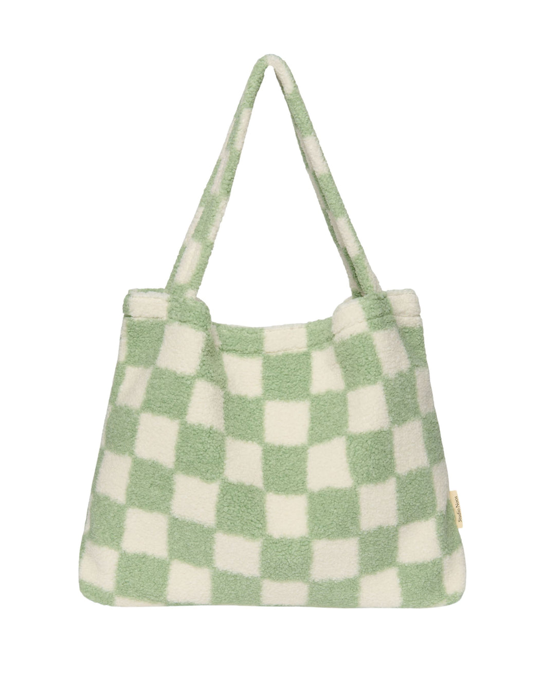 NEW! STUDIO NOOS X BINI PISTACHIO CHEQUERBOARD TEDDY MOM BAG