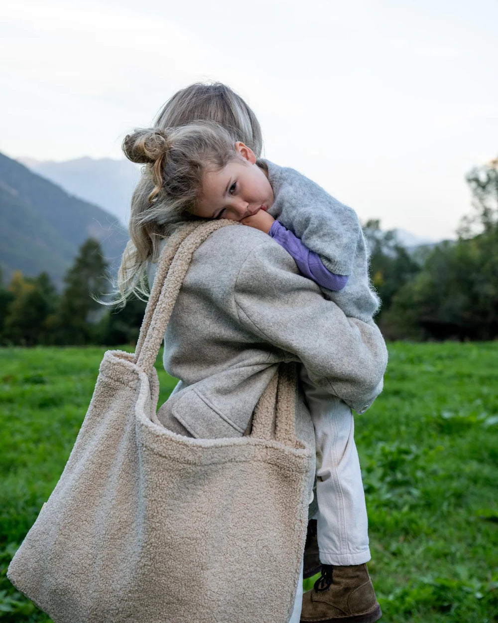 NEW STUDIO NOOS ECRU TEDDY MOM BAG BINIBAMBA