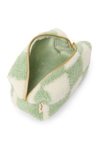 NEW! STUDIO NOOS X BINI PISTACHIO CHEQUERBOARD MINI TEDDY POUCH