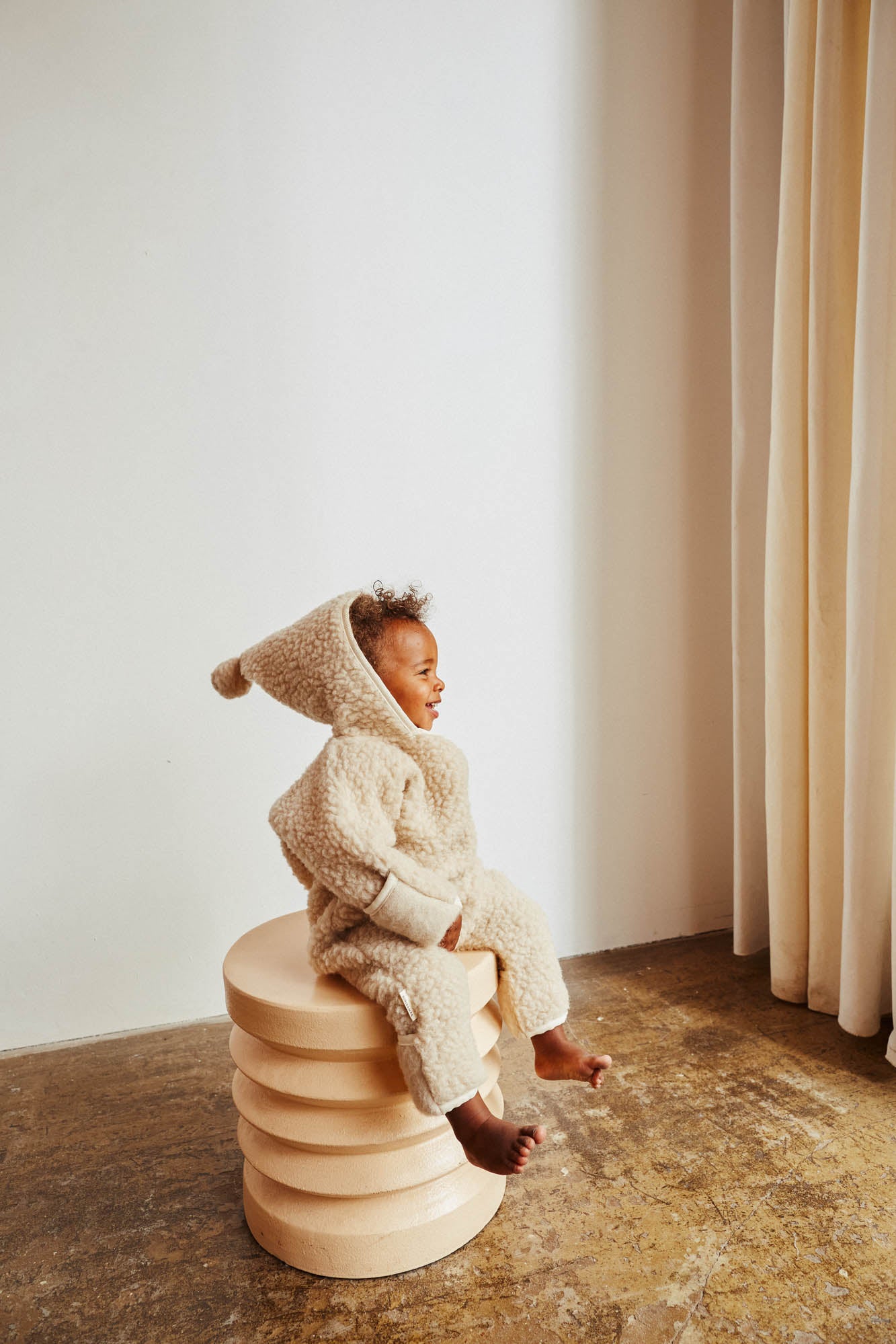 BINIBAMBA Merino Wool Romper in Peanut