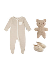 Load image into Gallery viewer, MORI X BINIBAMBA SLEEPSUIT, BOOTIES &amp; CROCHET BINIBEAR GIFT SET