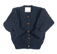 Load image into Gallery viewer, SAMPLE SALE - NAVY MINI COSY CABLE CARDI (M-L)