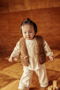 baby wear Binibamba brown merino wool gilet