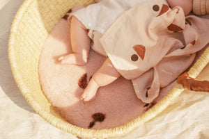 Limited edition binibamba x little beacon rose moon muslin to pack in Moses  basket for baby