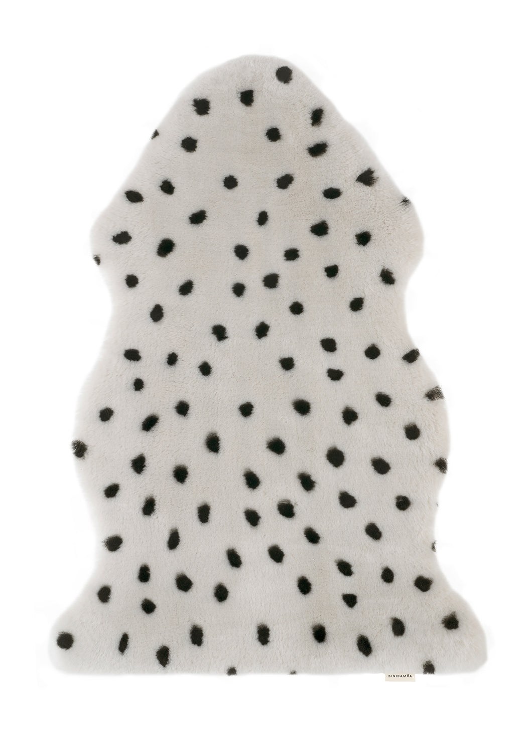 Dalmatian dove grey toned dalmatian print sheepskin rug by Binibamba