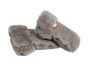 BINIBAMBA Elephant Grey Sheepskin buggy mittens