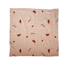 Load image into Gallery viewer, confetti print in rust baby muslin